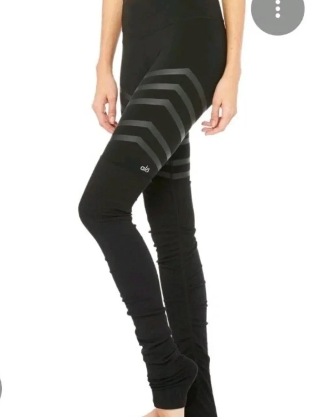 Alo Yoga 💕 Goddess Black Stripe Leggings Stretch Gym Pants Size Small